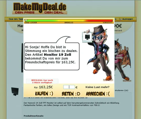 Bild: Feilschen als besonderer Erlebnis-Einkauf im Internet