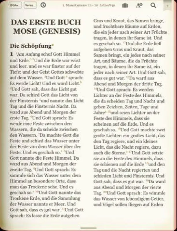 BibleReader-Ansicht beim I-Pad