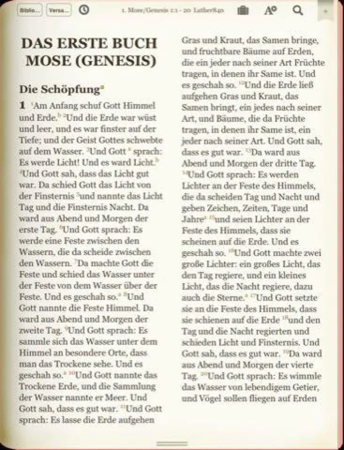 BibleReader-Ansicht beim I-Pad
