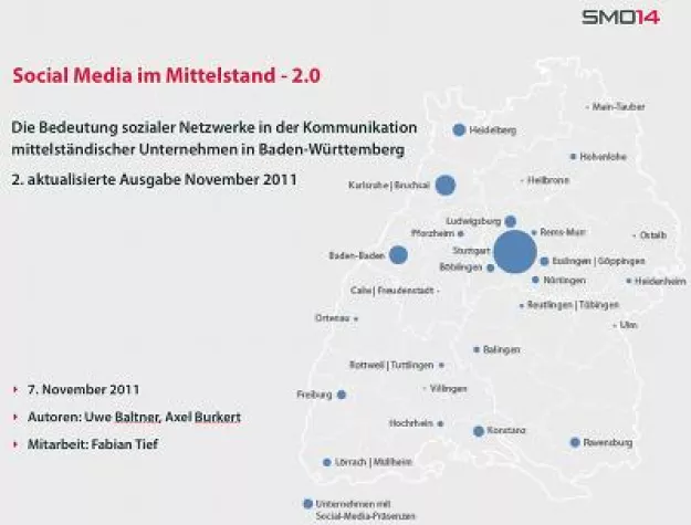 SMO14-Studie: Facebook-Boom im baden-württembergischen Mittelstand / Aktive Nutzung überwiegt Bild: SMO14-Studie: Facebook-Boom im baden-württembergischen Mittelstand / Aktive Nutzung überwiegt