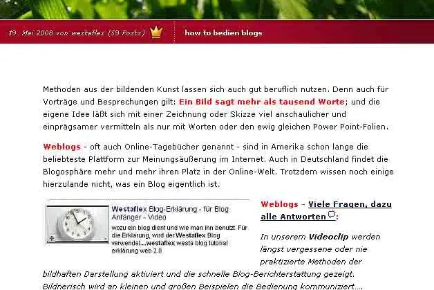 Blog schreiben lernen mit Westaflex Bild: Blog schreiben lernen mit Westaflex