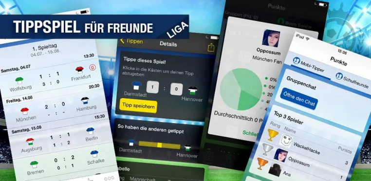 Bild: mobivention App Tippspiel für Freunde zum Start der BuLi Saison 2015/16 verfügbar