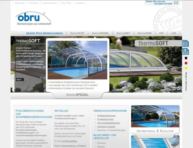 Bild: Die obru Schwimmbadüberdachungen GmbH relauncht seine Webseite