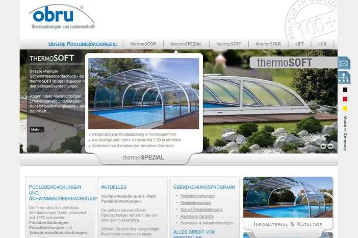 Bild: Die obru Schwimmbadüberdachungen GmbH relauncht seine Webseite
