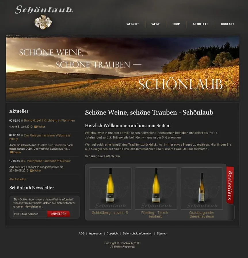 Homepage des neuen Internetauftritts mit Bestseller-Integration auf der Startseite durch TYPO3-Magento-Integration