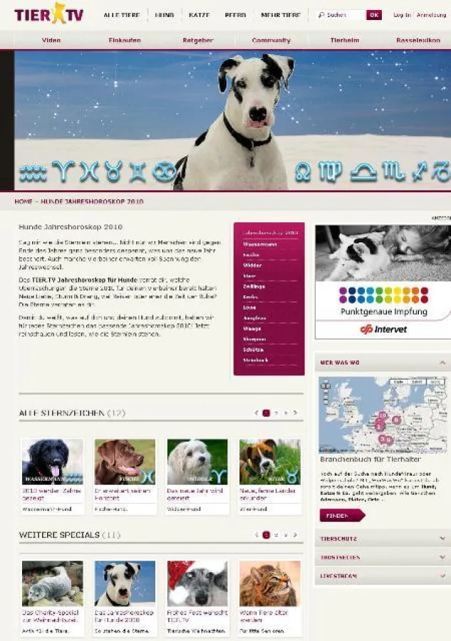 Die tierische Jahresvorschau auf www.tier.tv