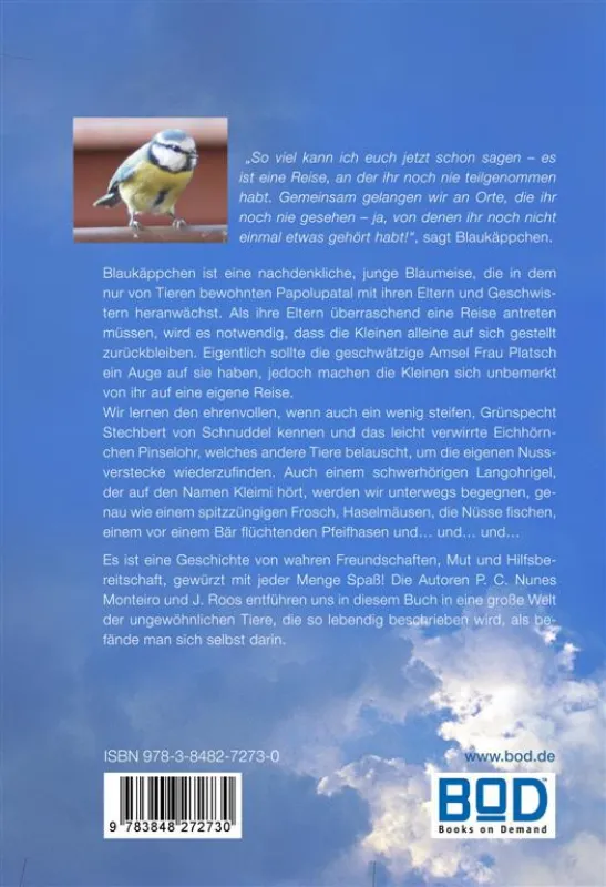 Die Buchrückseite unseres Erstlingswerkes