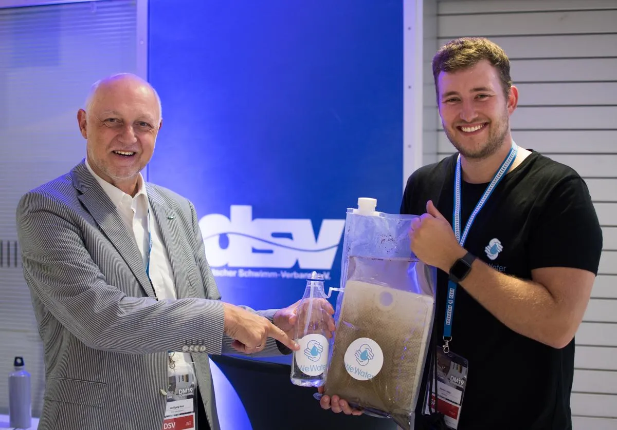 DSV-Vizepräsident Wolfgang Hein und WeWater Co-Founder Steven Hille