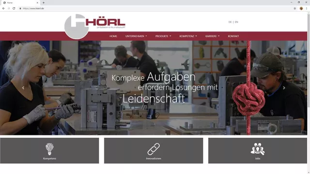 Bild: Eine neue Website für HÖRL Kunststofftechnik GmbH & Co. KG.