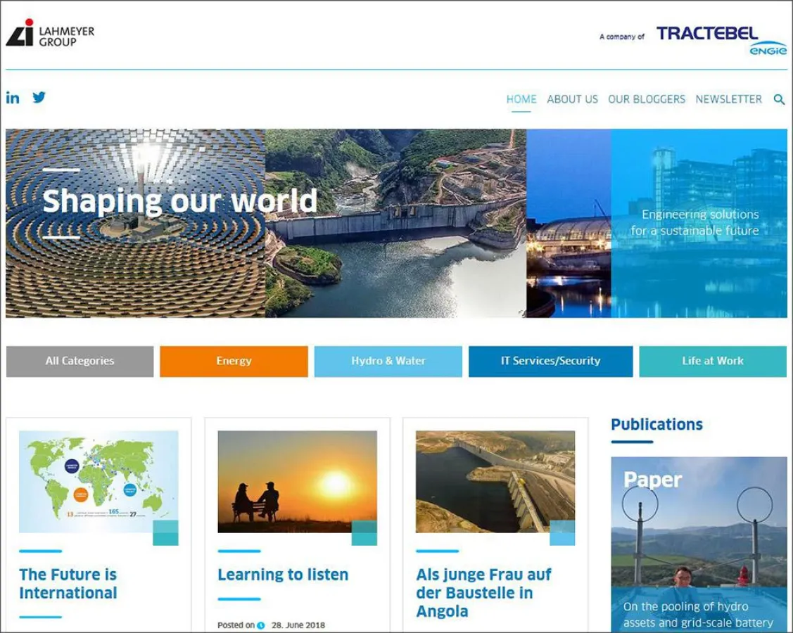 Start frei für den Lahmeyer Blog. Gleich reinschauen unter: blog-tractebel.lahmeyer.de