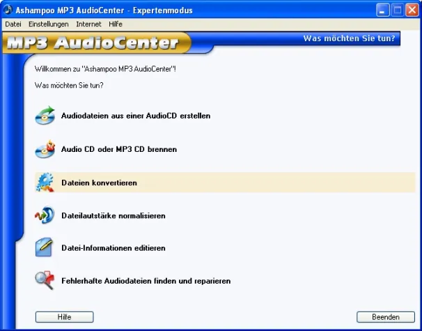 Bild: Ashampoo MP3 AudioCenter 1.64: Schaltzentrale für Musikfreunde
