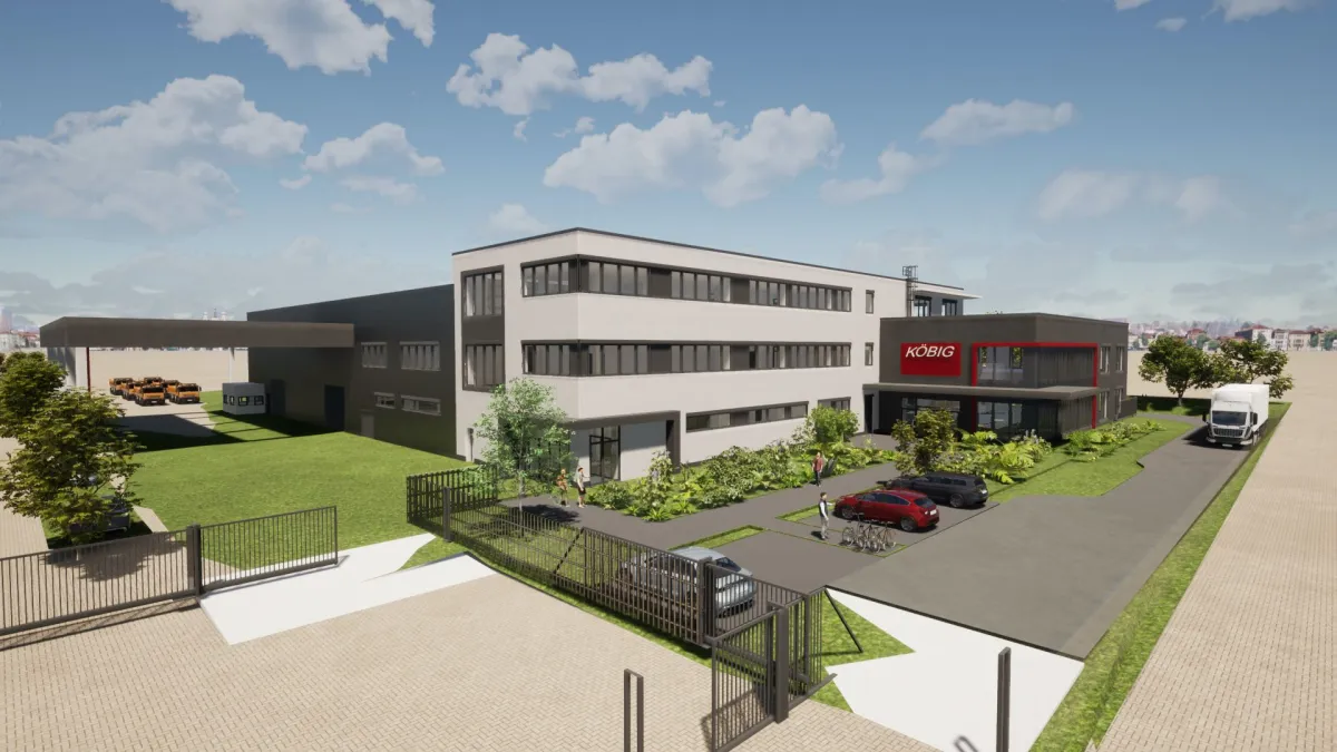 Bis Ende 2022 will Köbig am Standort Koblenz diesen Neubau fertigstellen. (© Foto: Köbig/Feldmann.)