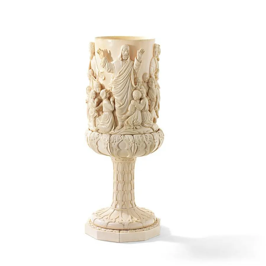 Elfenbeinpokal - Cuppa in detailreicher Schnitzarbeit - Ausrufnummer 2714