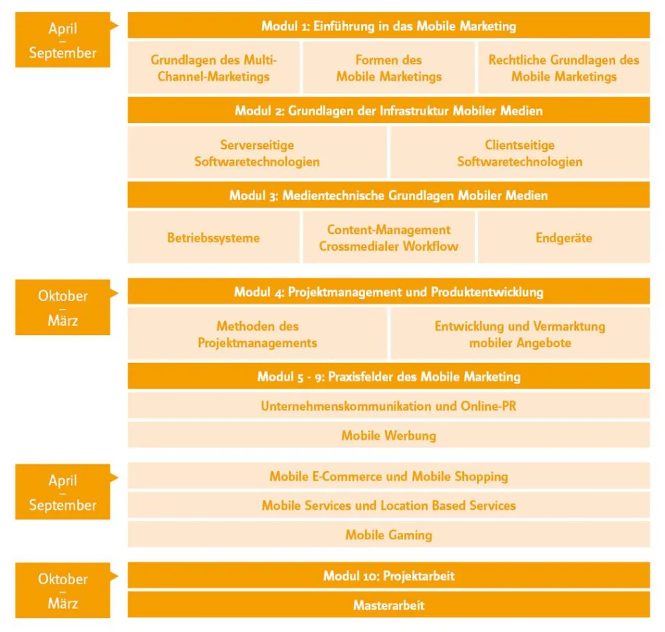 Modularer Aufbau des Studiengangs 