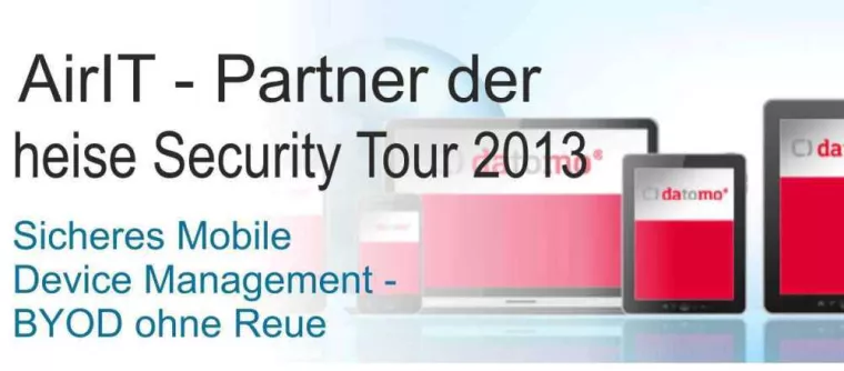 AirITSystems - Partner der heise Security Tour zum Thema MDM Bild: AirITSystems - Partner der heise Security Tour zum Thema MDM
