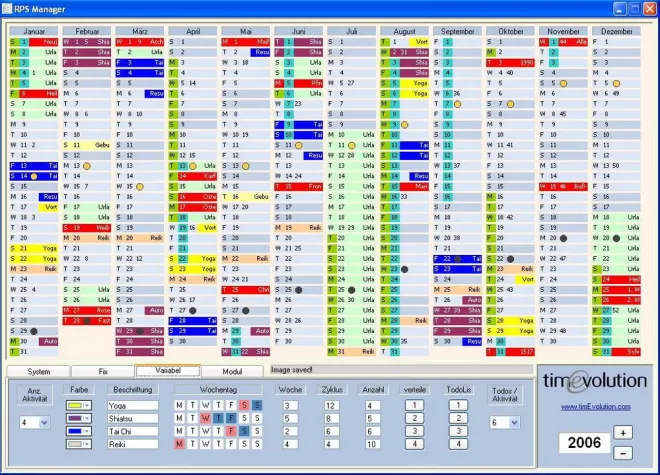 Bild: RPS-Manager 2.0: Events farbig im Jahreskalender planen