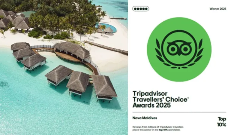 Tripadvisor Travellers' Choice Awards 2025: Nova Maldives unter den weltweit besten Resorts Bild: Tripadvisor Travellers' Choice Awards 2025: Nova Maldives unter den weltweit besten Resorts