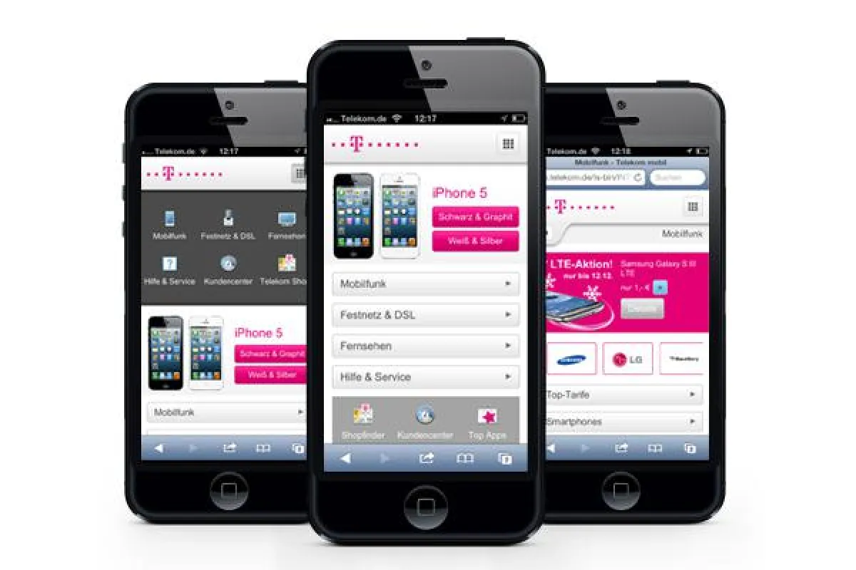 Die neue mobile Webseite der Telekom
