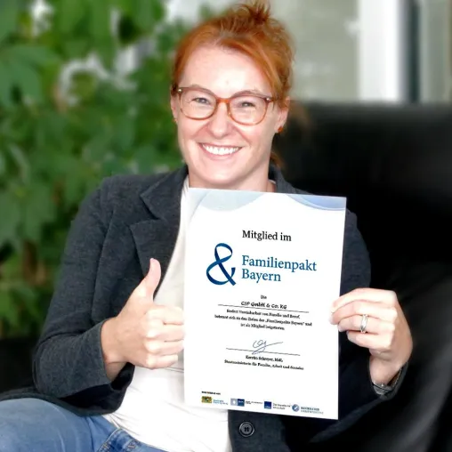 Bild: Ausgezeichnet als familienfreundliches Unternehmen - CSP GmbH & Co. KG ist Mitglied im „Familienpakt Bayern“