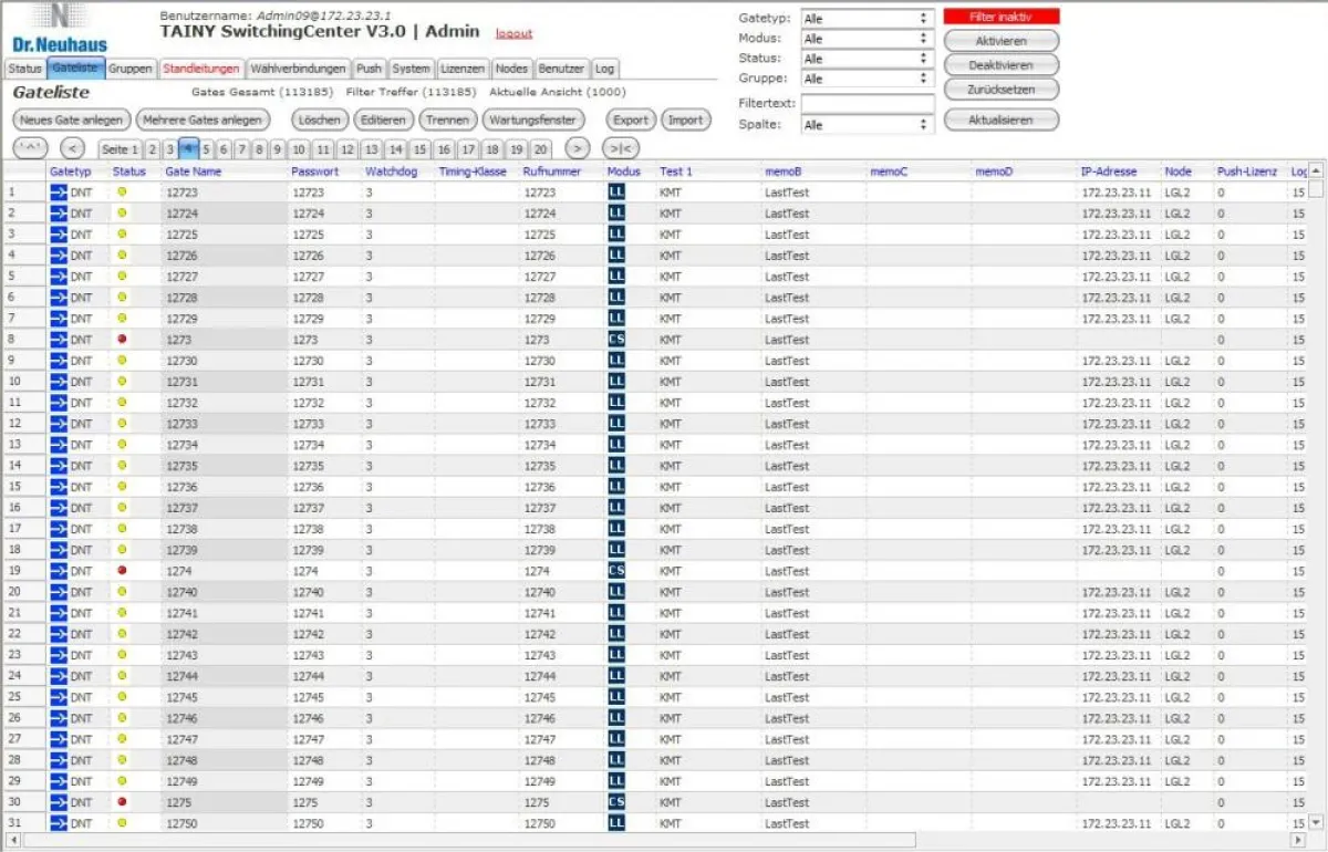 Screenshot: TAINY SwitchingCenter Version 3