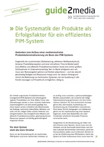 Bild: Kostenloses WhitePaper: Die Systematik der Produkte als Erfolgsfaktor für ein effizientes PIM-System