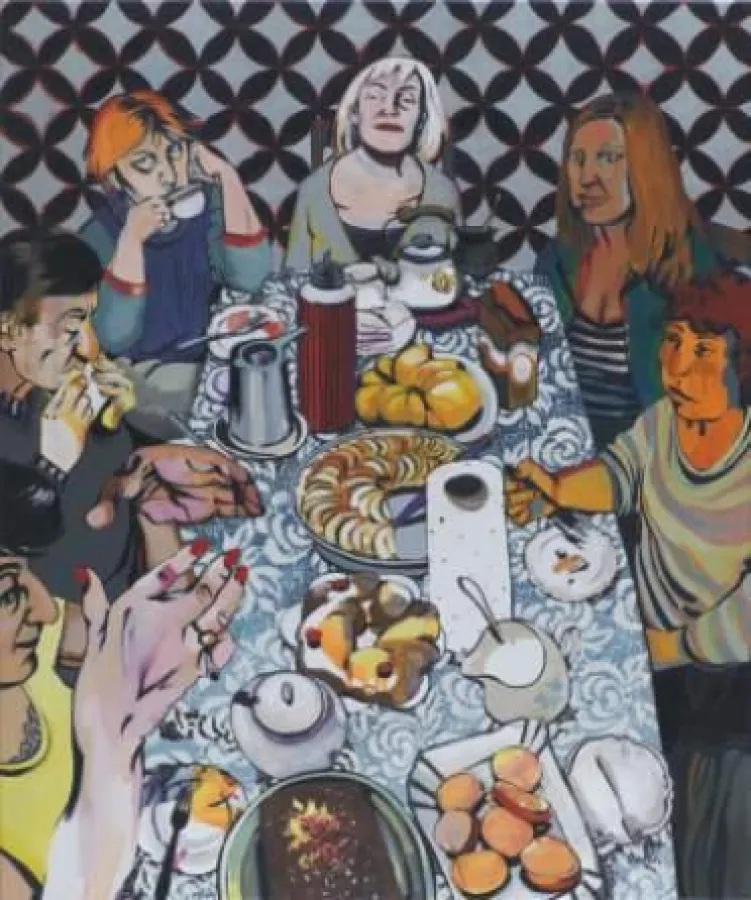 Marcela Böhm: Die Rolle, 2007. Öl auf Leinwand, 120 x 110 cm.