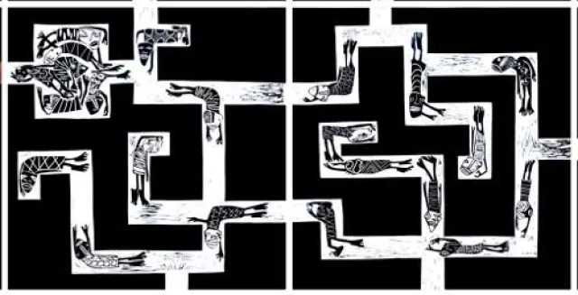 Bild: Ein Labyrinth ohne Ausgang? Moisés Yagües zeigt uns die harte Realität der Geflüchteten.