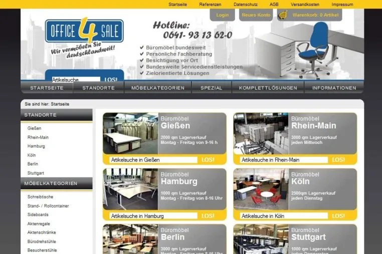Bild: office-4-sale Büromöbel stellt die neue verbesserte Webseite mit revolutionärer 1-Klick-Navigation online