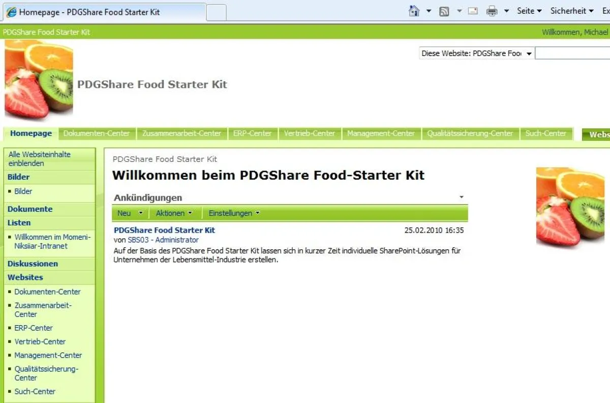 SharePoint für die Lebensmittelbranche