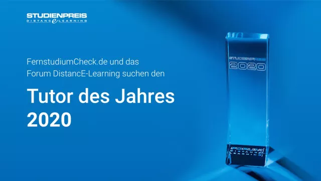 Bild: Tutor des Jahres 2020 - FernstudiumCheck und Forum DistancE-Learning starten Nominierungsphase