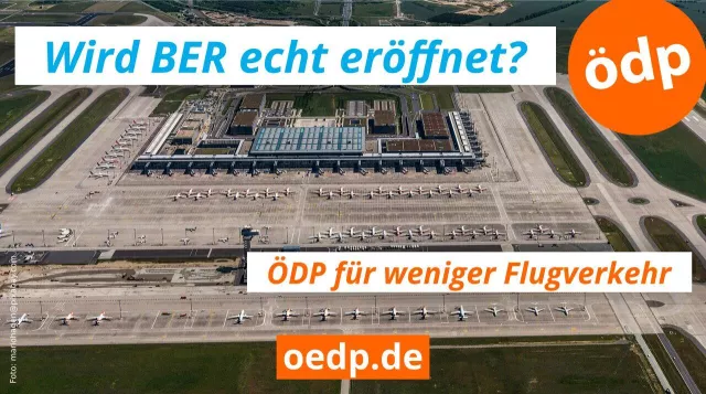 Bild: ÖDP fordert viel weniger Flugverkehr - BER muss klein bleiben, um das Klima zu retten