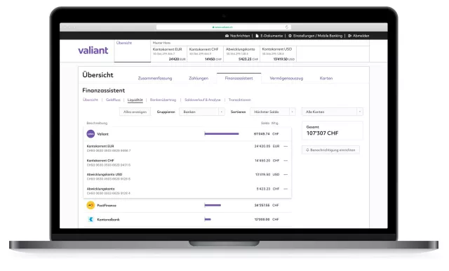Valiant, Contovista und Swisscom lancieren Multibanking Lösung - mit zentralem Finanzcockpit für KMU Bild: Valiant, Contovista und Swisscom lancieren Multibanking Lösung - mit zentralem Finanzcockpit für KMU