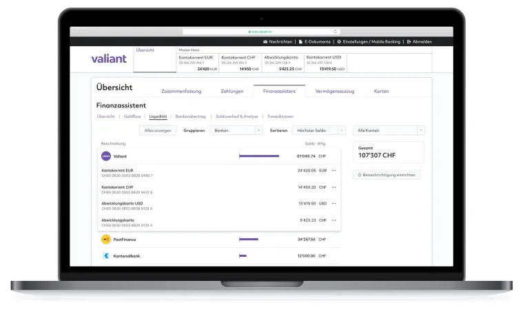Bild: Valiant, Contovista und Swisscom lancieren Multibanking Lösung - mit zentralem Finanzcockpit für KMU