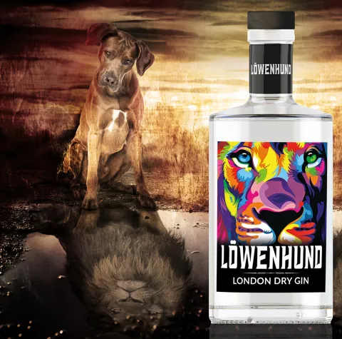 Bild: LÖWENHUND GIN - Der mit dem Tropfen Löwenblut