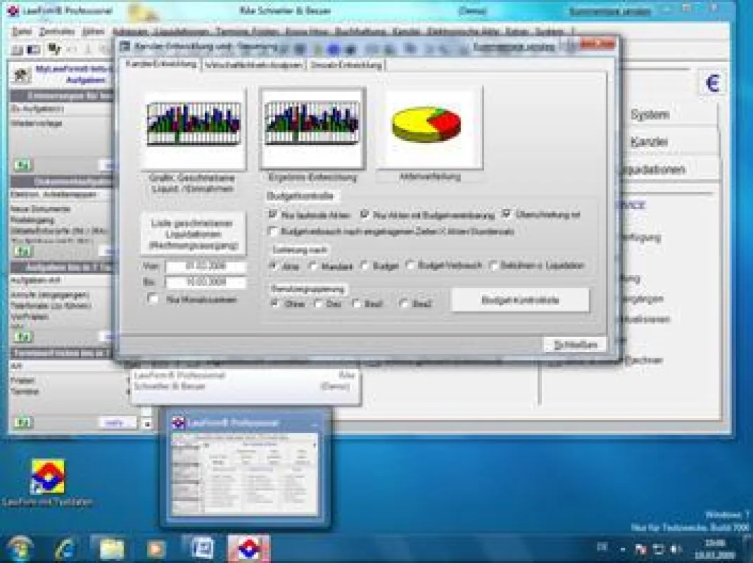 LawFirm Umsatz-Statistiken Abruf unter Windows 7 (Beta)