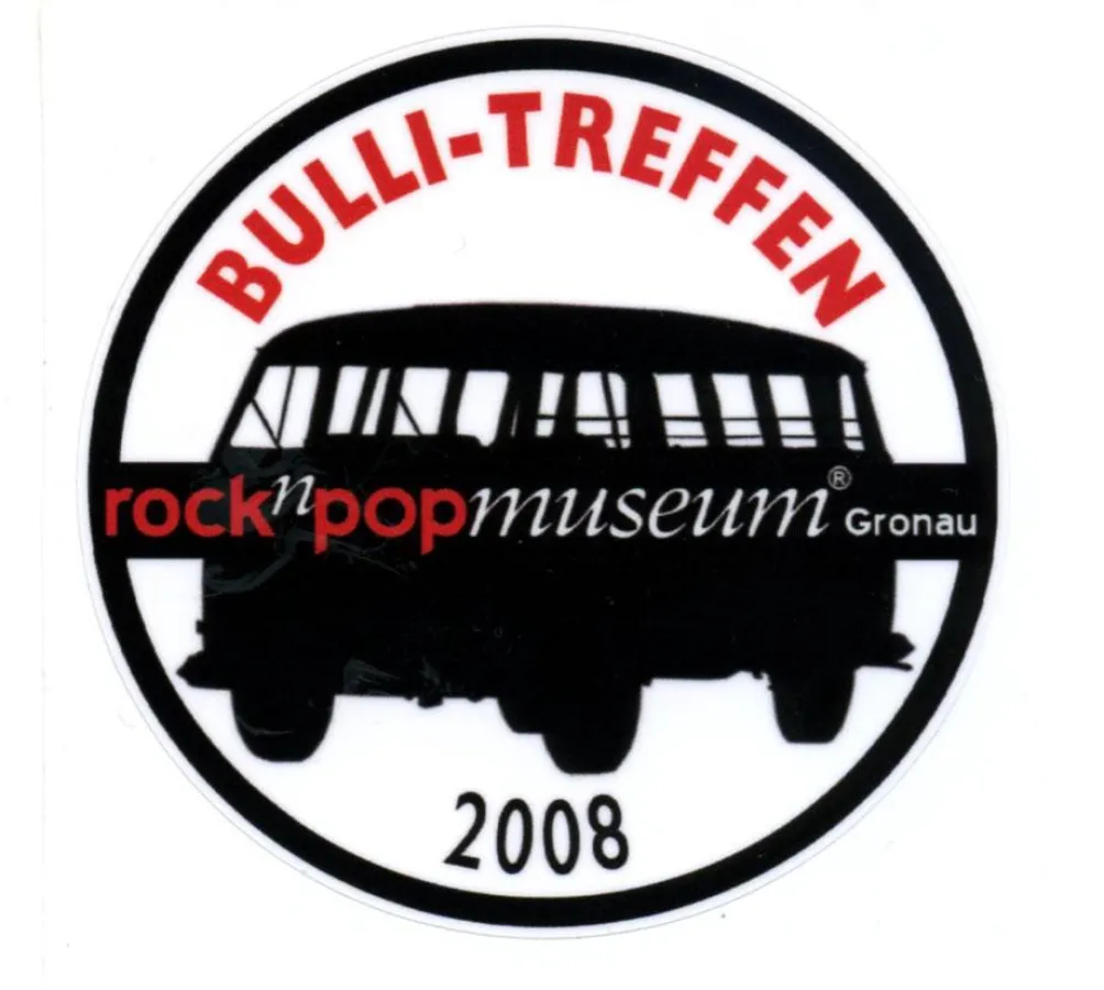 Klebte auf über 180 Bullis: der offizielle Bulli-Treffen-Sticker