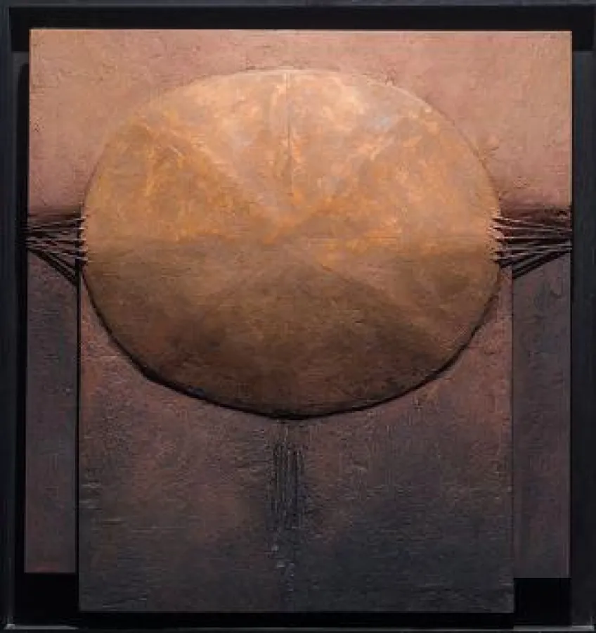 S/NQ Collage, 1992, Mischtechnik, Holz, 45x35 cm