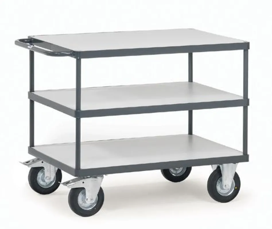 ESD-Tischwagen von fetra zum sicheren Transport von Elektronik in Produktion und Lager