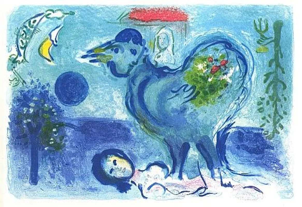 Marc Chagall, Der Hahn in der Landschaft (Mourlot 208), Lithographie 1958
