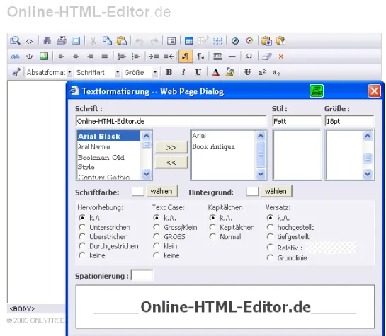 Bild: Neuer Online WYSIWYG Editor erleichtert das Leben als Webmaster