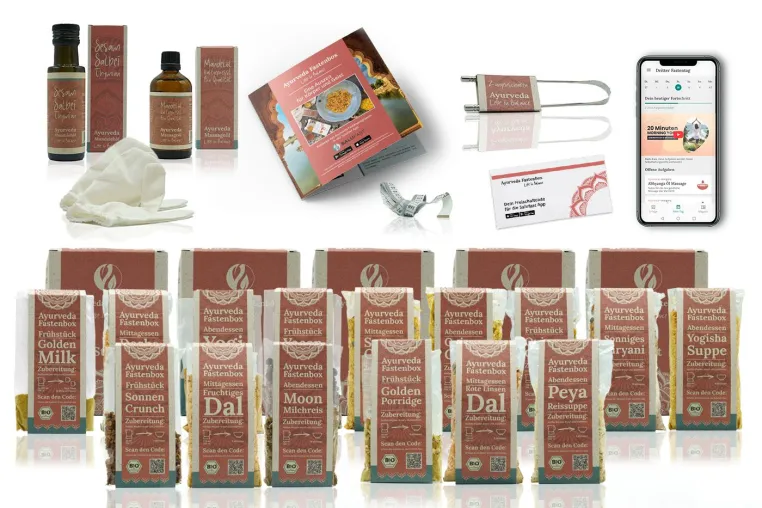 Neue Fastenbox von Salufast vereint präventives Heilfasten für Zuhause mit Ayurveda Bild: Neue Fastenbox von Salufast vereint präventives Heilfasten für Zuhause mit Ayurveda