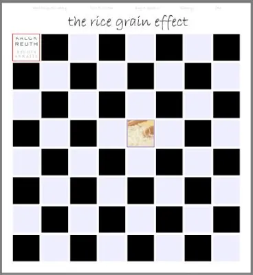 Bild: Kleines Reiskorn, großer Effekt – Physiker verkaufen Werbeschachfelder im Internet nach antikem Vorbild