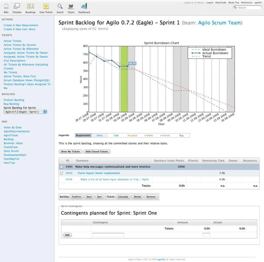 Agilo for Scrum - New User Interface and many usefull features