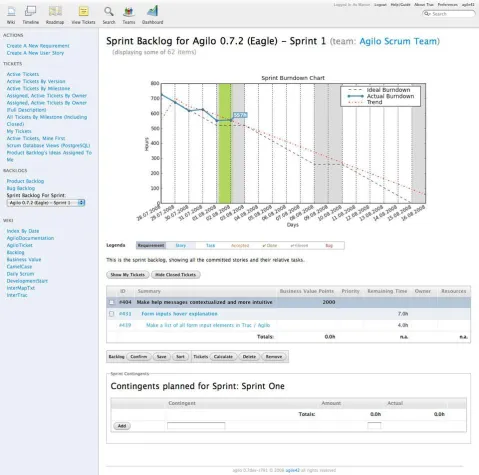Bild: Agilo for Scrum mit neuem User Interface - Neues Release des Open Source Scrum Tool jetzt verfügbar