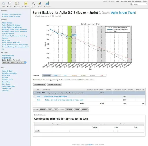Bild: Agilo for Scrum mit neuem User Interface - Neues Release des Open Source Scrum Tool jetzt verfügbar