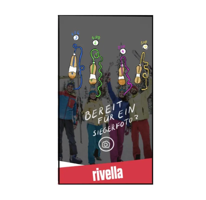 Rivella setzt AR-Spiel in Skigebieten ein, um ohne persönlichen Kontakt Produktproben zu verteilen.