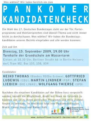 Pankower Kandidatencheck in Heinersdorf Bild: Pankower Kandidatencheck in Heinersdorf