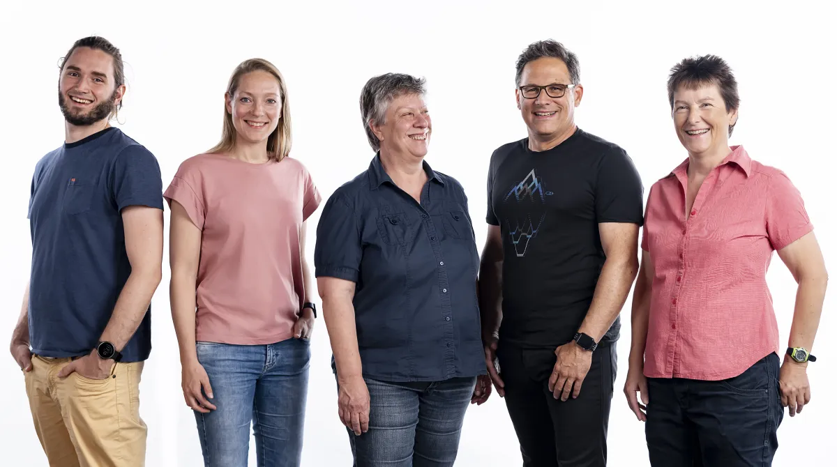 Das Autorenwelt-Team: Wilhelm Uschtrin, Eva Stütze, Angelika Fuchs, Alexander Birk, Sandra Uschtrin (© Fotografie Jakobs)
