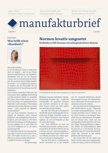 Bild: manufakturbrief 03/10: Was heißt schon »Standard«? – Normen kreativ umgesetzt