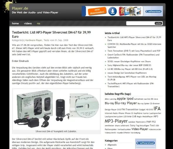 Bild: Neue Plattform rund um Audio- und Video-Player - Player.de
